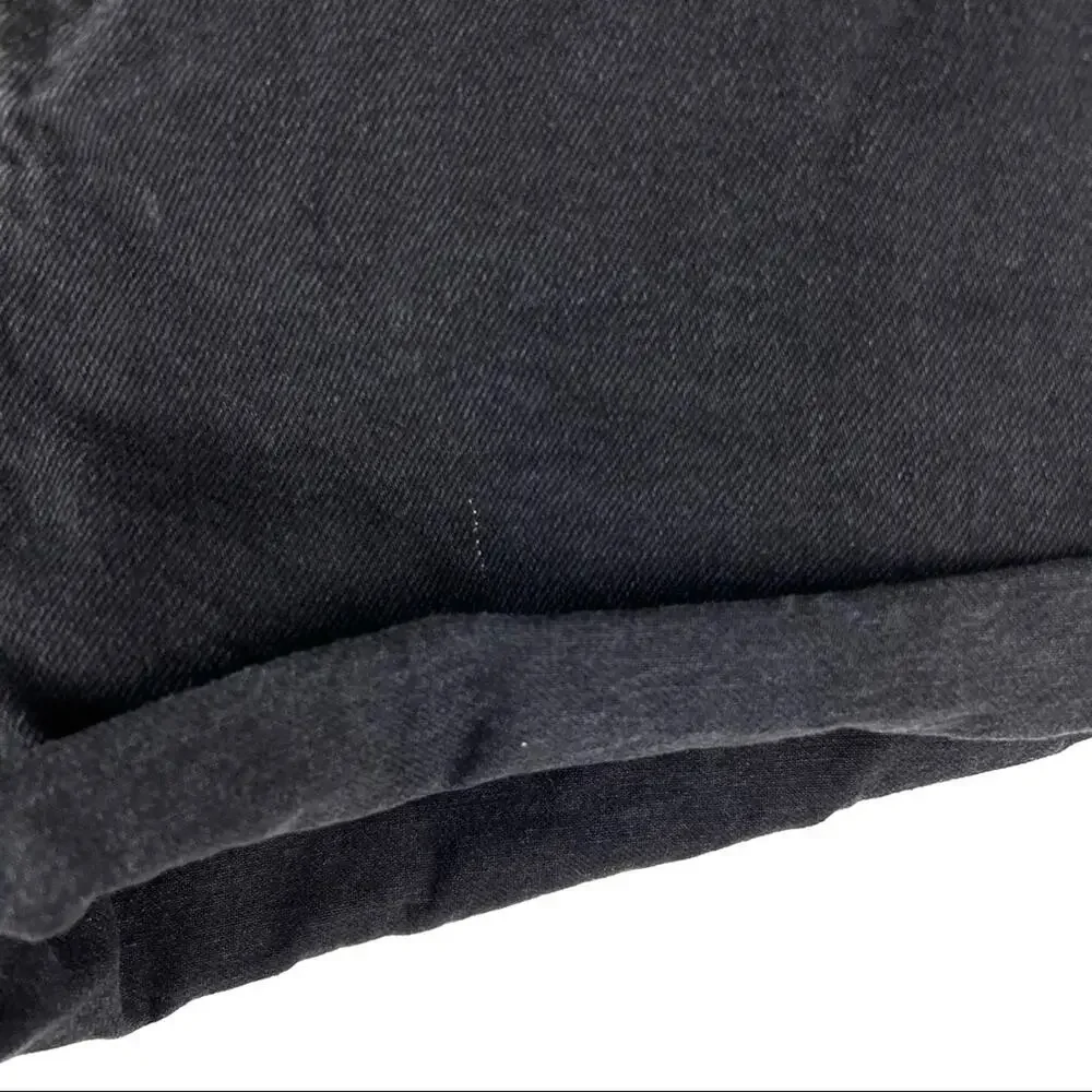NEW ASOS High-Waisted Denim Mom Shorts Washed Black 4 Small